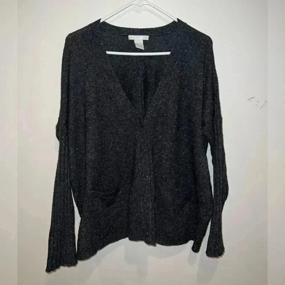Design History Dark Grey and White Speckled Cashmere Wool Cardigan - Picture 4 of 4